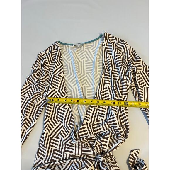 Boden Geometric Belted Wrap Maxi Dress Womens Size 8 Boho Artst Event Vacation - Picture 5 of 16